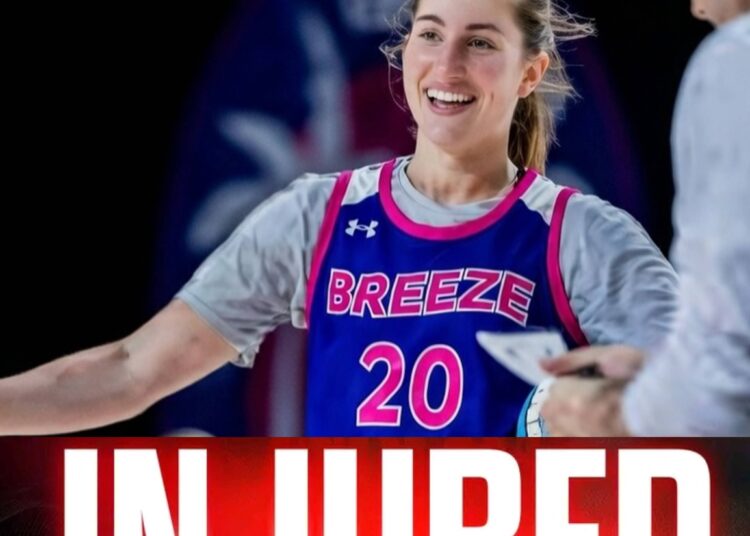 Kate Martin suffered a  Serious ankle injury after a fall during player introductions at last night’s Unrivaled game,…