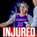 Kate Martin suffered a  Serious ankle injury after a fall during player introductions at last night’s Unrivaled game,…